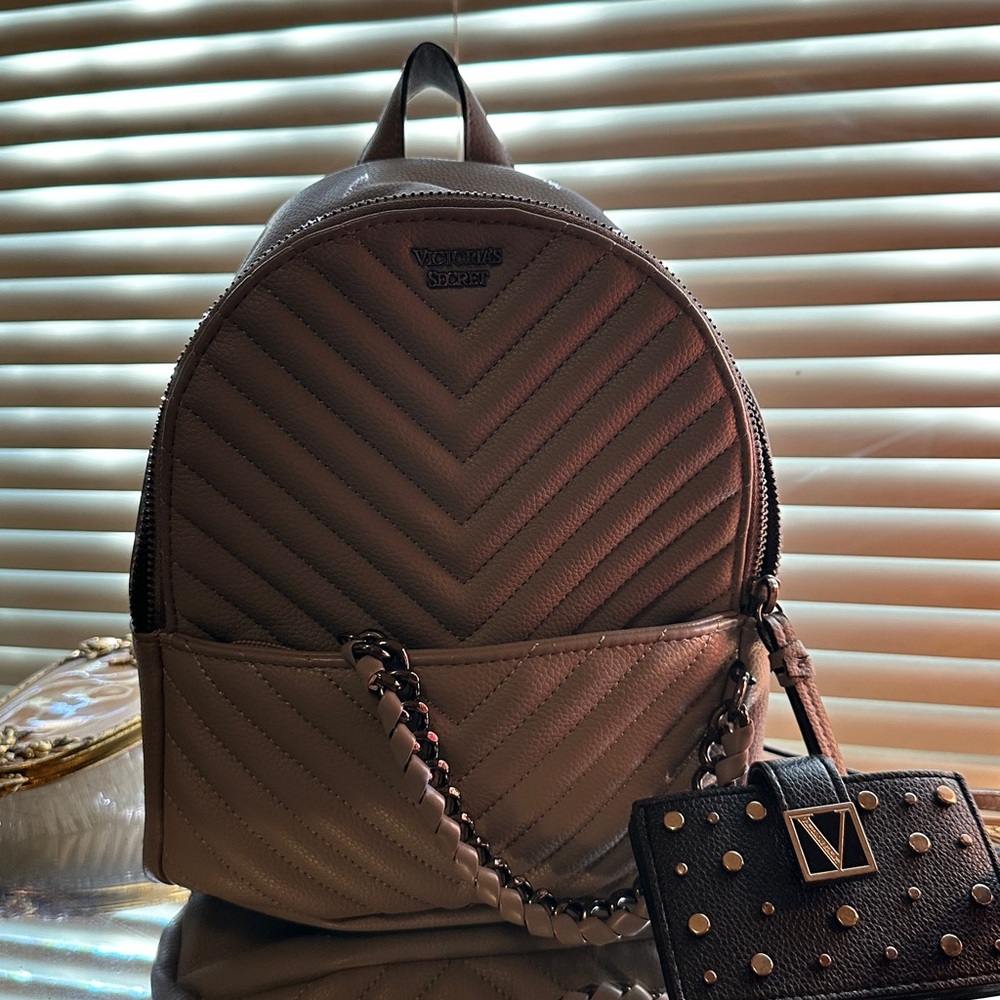 Victoria's Secret Gray Quilted Backpack